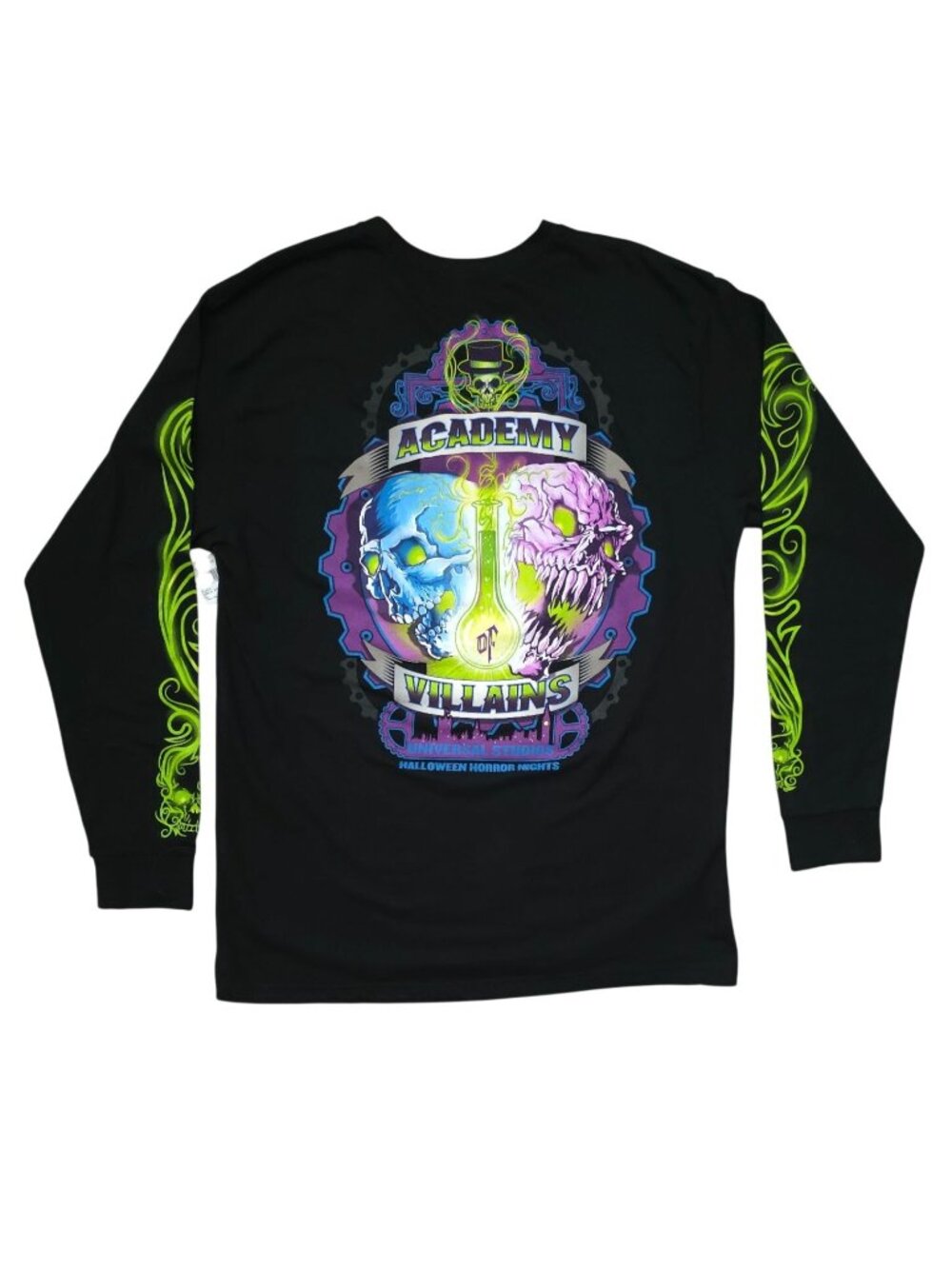 NWT Universal Studios Halloween Horror Nights Academy Of Villains Black Shirt XL